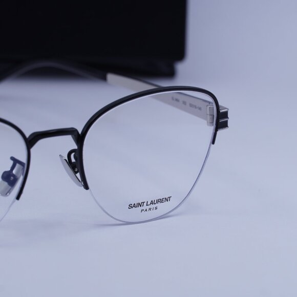 Saint Laurent SL M64 002 Cat Eye Eyeglasses 52mm – Black/Silver - Picture 2 of 11